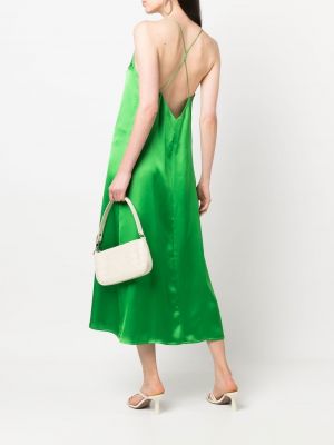 Satynowa sukienka midi Blanca Vita zielona