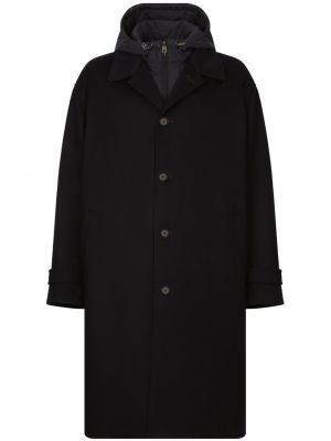 Paltas su gobtuvu Dolce & Gabbana juoda