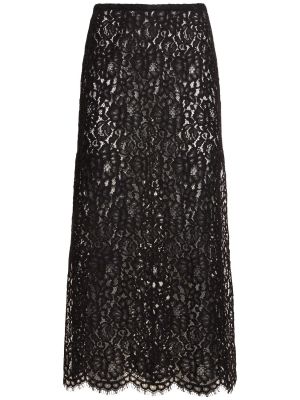 Čipkovaná midi sukňa Michael Kors Collection čierna