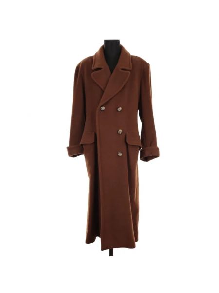 Płaszcz wełniany Yves Saint Laurent Vintage brązowy