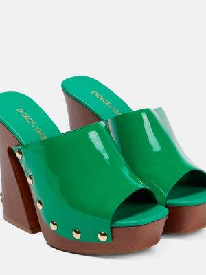 Kožené sandály Dolce&gabbana zelené