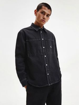 Džínová košile Calvin Klein Jeans černá