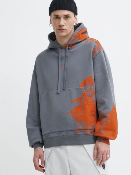 Pamučna hoodie s kapuljačom A-cold-wall* siva