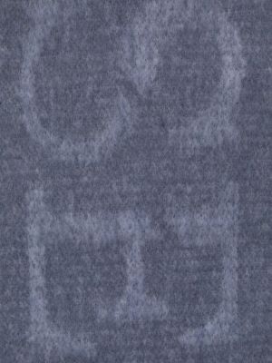 Žakárový pletený šál Closed modrý