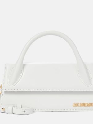 Кожени шопинг чанта Jacquemus бяло