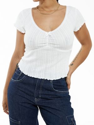 Тениска slim Bdg Urban Outfitters бяло