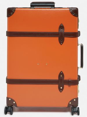 Kostkovaný kufr Globe-trotter oranžový