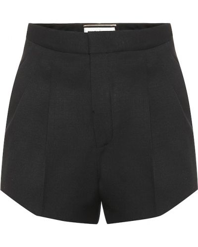 Pantalones cortos de lana Saint Laurent negro