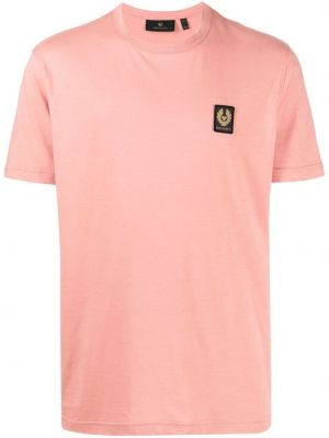 Bavlněné tričko Belstaff růžové