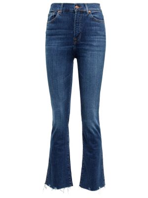 Ince yüksek belli skinny fit jean pantolon 7 For All Mankind mavi