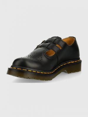 Pantofi cu toc din piele cu toc cu toc plat Dr. Martens negru