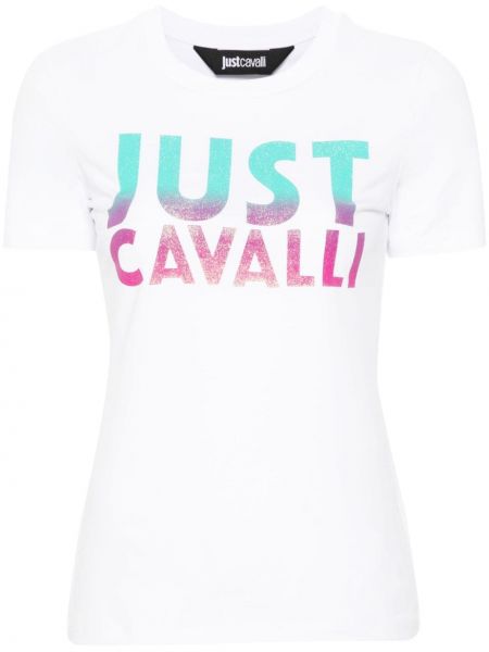 Tričko s potiskem Just Cavalli bílé