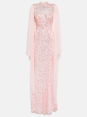 Sukienka długa tiulowa Jenny Packham różowa