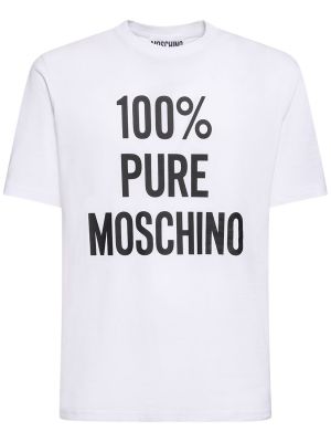 Pamuk tişört Moschino beyaz