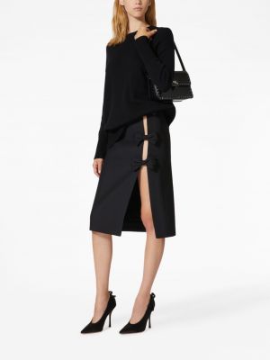 Krepové sukně s mašlí Valentino Garavani černé