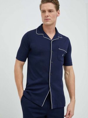 Pamučna pidžama Polo Ralph Lauren plava