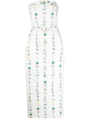 Φλοράλ φόρεμα pencil με σχέδιο Adam Lippes λευκό