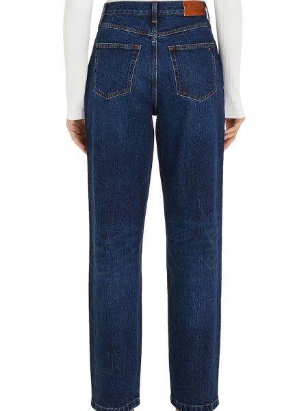 Прямые джинсы с высокой талией Tommy Hilfiger синие