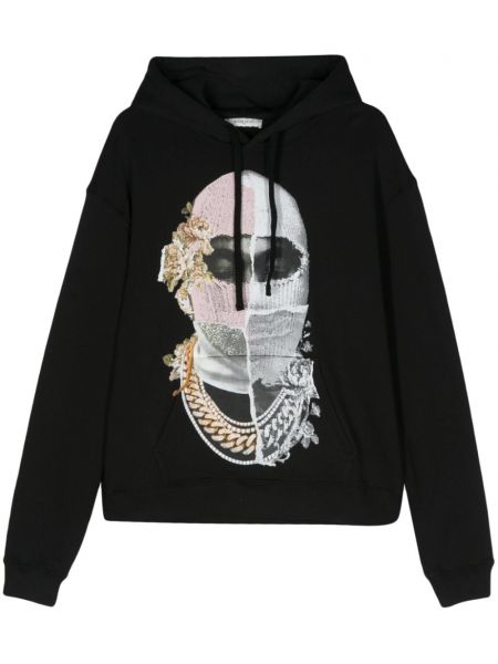 Pamučna hoodie s kapuljačom s printom Ih Nom Uh Nit crna