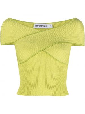 Haut en tricot Self-portrait vert