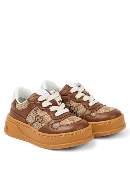 Tyk læder sneakers for drenge Gucci Kids brun