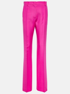 Pantalon large en crêpe Valentino rose