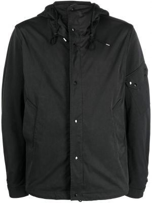 Bombažna jakna s kapuco Ten C črna
