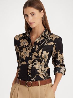 Рубашка на пуговицах с длинным рукавом Lauren Ralph Lauren черная