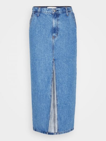 Długa spódnica Abercrombie & Fitch niebieska