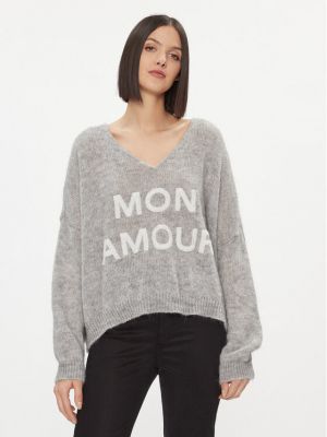 Oversize пуловер Kontatto сиво