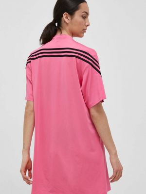 Oversized mini šaty Adidas růžové
