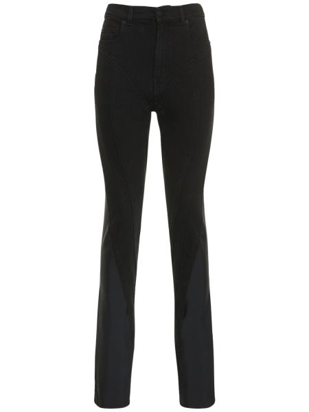 Skinny fit-jeans i jersey Mugler svart