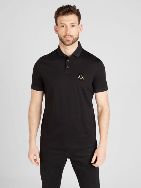 Polo marškinėliai Armani Exchange juoda