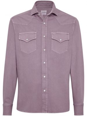 Chemise en coton Brunello Cucinelli violet