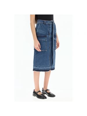 Spódnica jeansowa z wysoką talią Sacai niebieska
