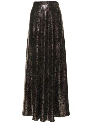 Dlhá sukňa s vysokým pásom s paisley vzorom so sieťovinou Etro