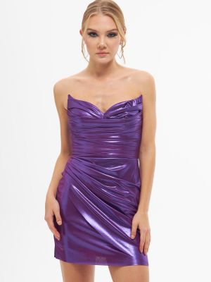 Pletené večerné šaty Carmen fialová