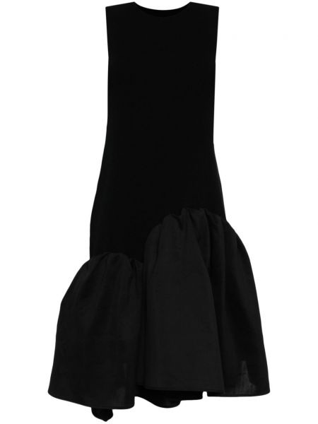 Rochie midi din bumbac asimetrică Jnby negru