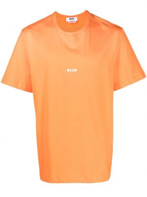 Βαμβακερή μπλούζα με σχέδιο Msgm πορτοκαλί
