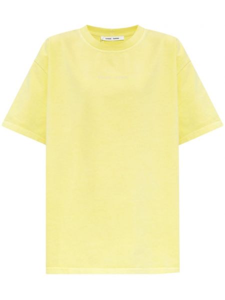 Памучна тениска Samsøe Samsøe жълто