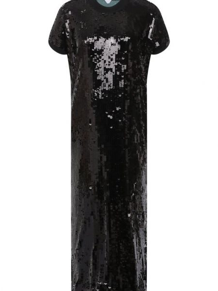 Платье с пайетками Bottega Veneta черное