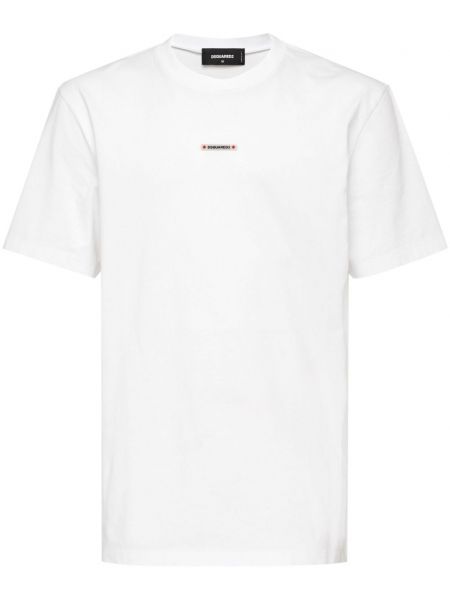 Kokvilnas t-krekls Dsquared2 balts