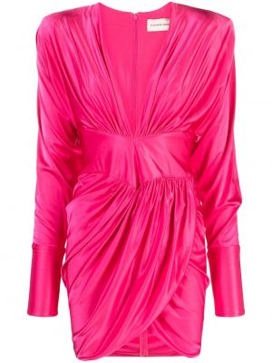 Koktejlové šaty s výstřihem do v Alexandre Vauthier růžové