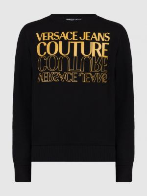 Пуховий світшот з принтом Versace Jeans Couture чорний
