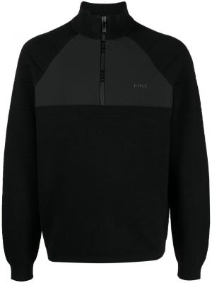 Pullover mit reißverschluss mit print Boss schwarz
