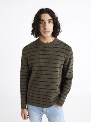 Svītrainas džemperis Celio pelēks