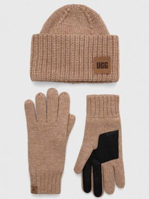 Шерстяные перчатки Ugg коричневые