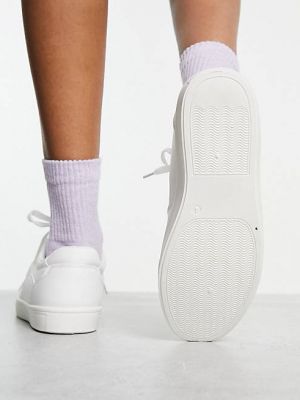 Белые кроссовки на шнуровке со вставками London Rebel