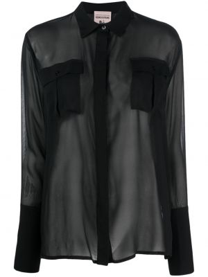 Прозрачна риза Semicouture черно