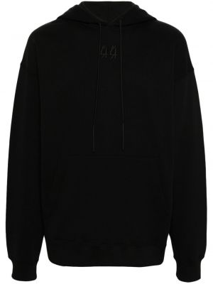 Pamučna hoodie s kapuljačom s vezom 44 Label Group crna